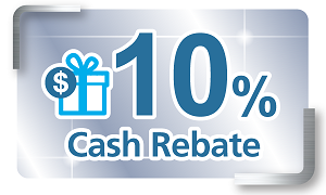 10% Cash Rebate (equivalent to HK$500 cash rebate)